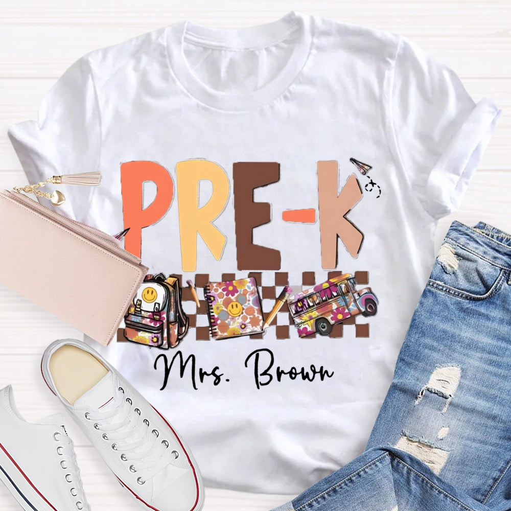 Personalized Name Pre-k Teachers Bag T-Shirt