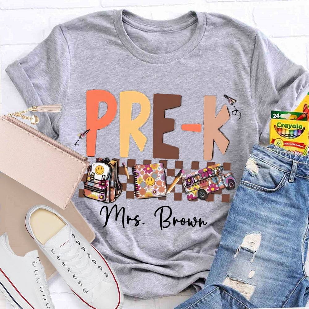 Personalized Name Pre-k Teachers Bag T-Shirt
