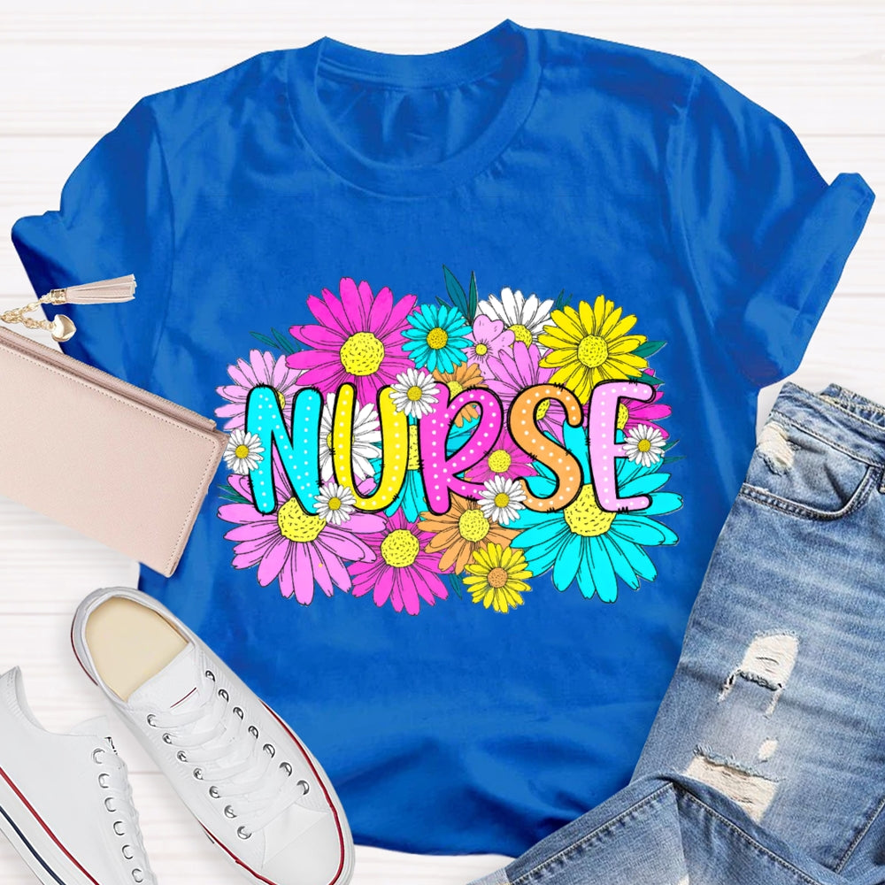 Floral School Nurses Care About Every Student T-shirt