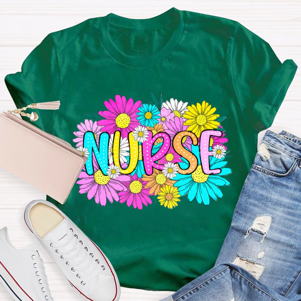 Floral School Nurses Care About Every Student T-shirt