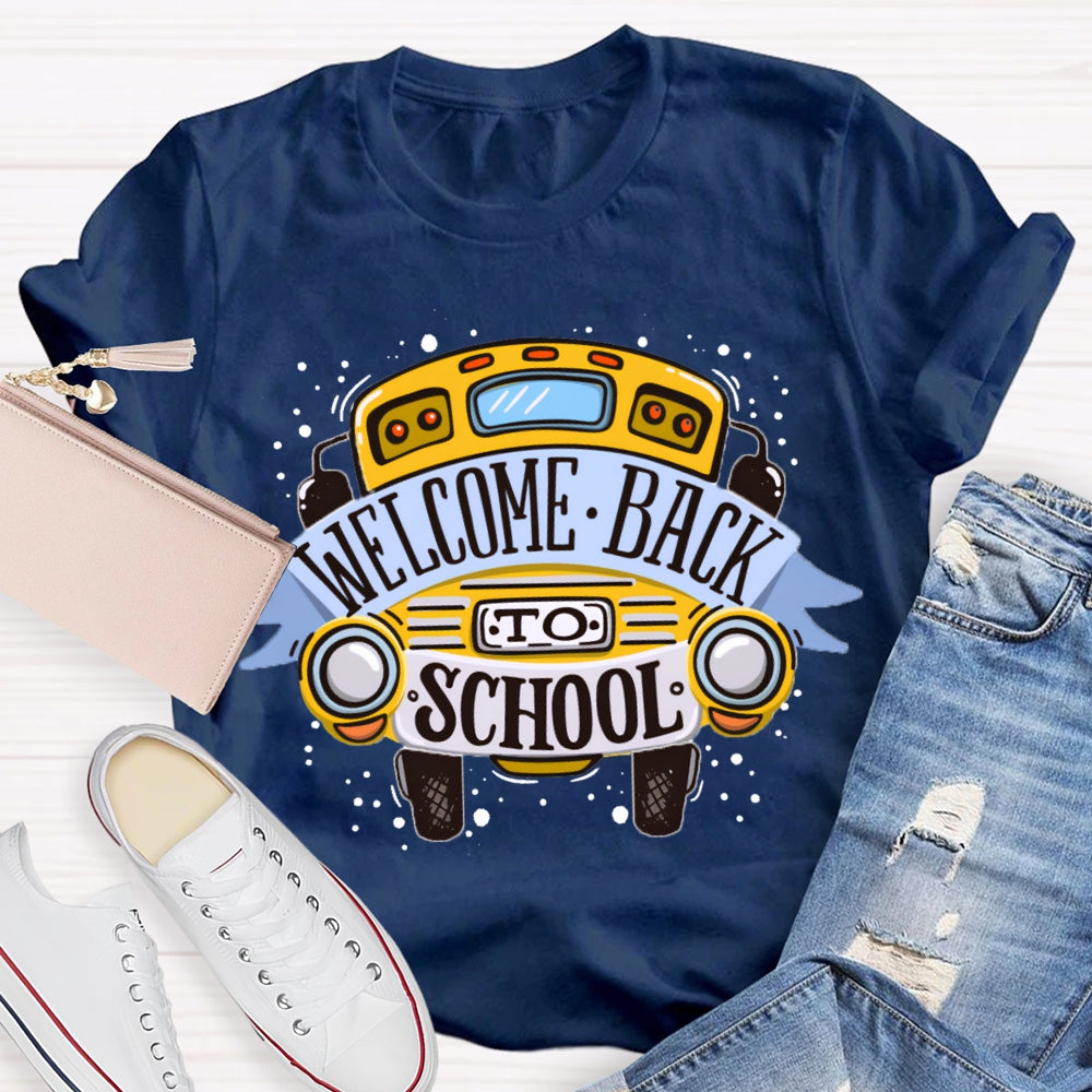 Welcome Back To School Yellow Car T-shirt