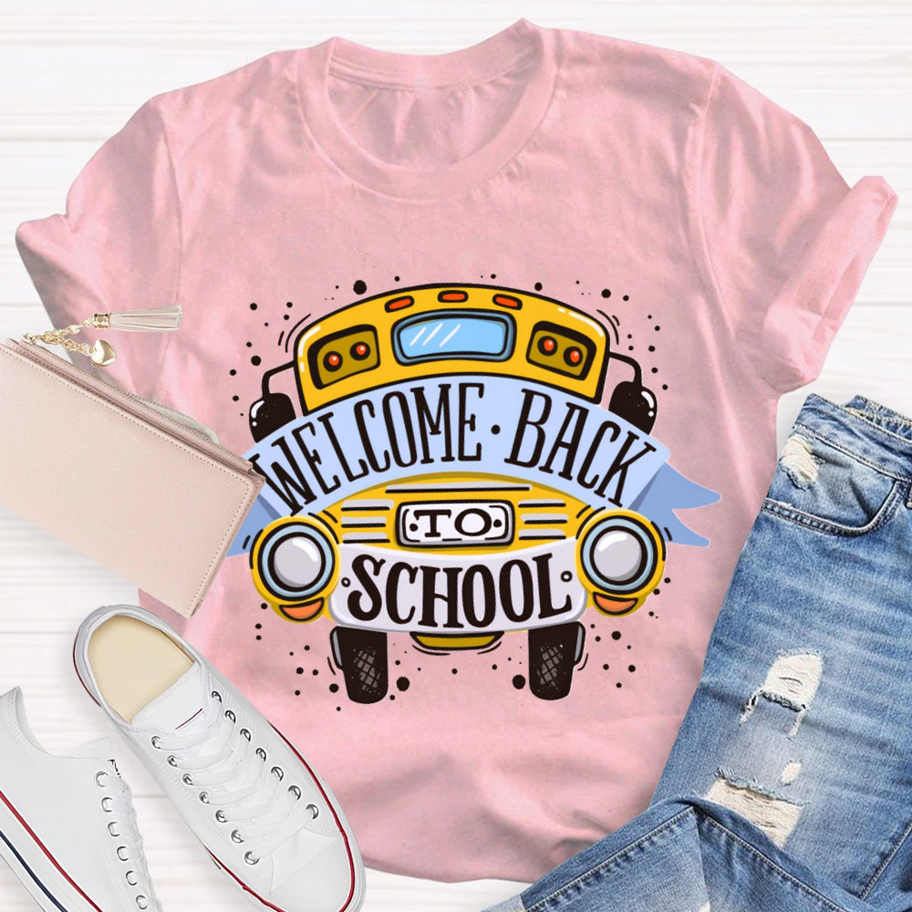 Welcome Back To School Yellow Car T-shirt