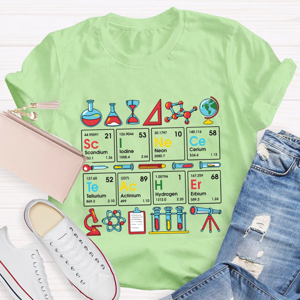 Scandium Lodine Neon Cerium Tellurium Actinium Hydrogen Erbium Chemistry Teacher T-shirt