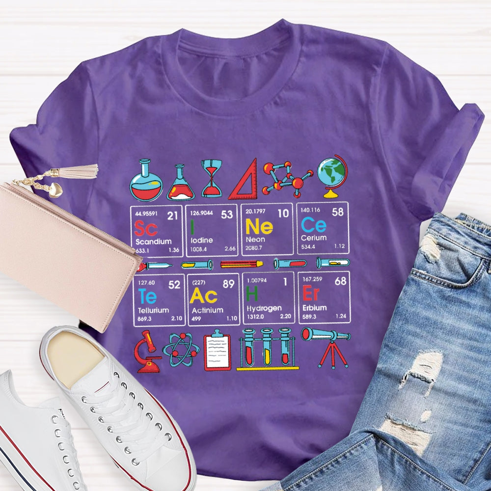 Scandium Lodine Neon Cerium Tellurium Actinium Hydrogen Erbium Chemistry Teacher T-shirt