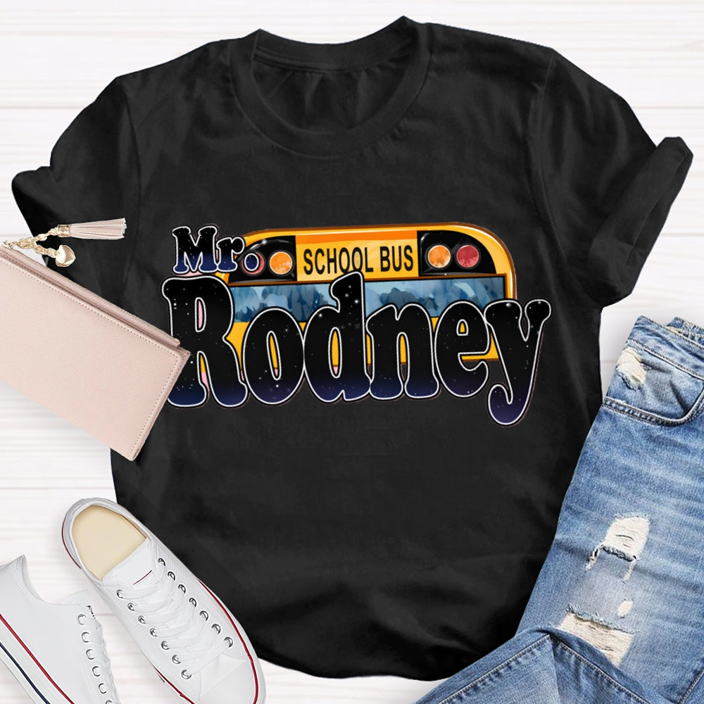 Personalized School Bus Driver Name T-shirt