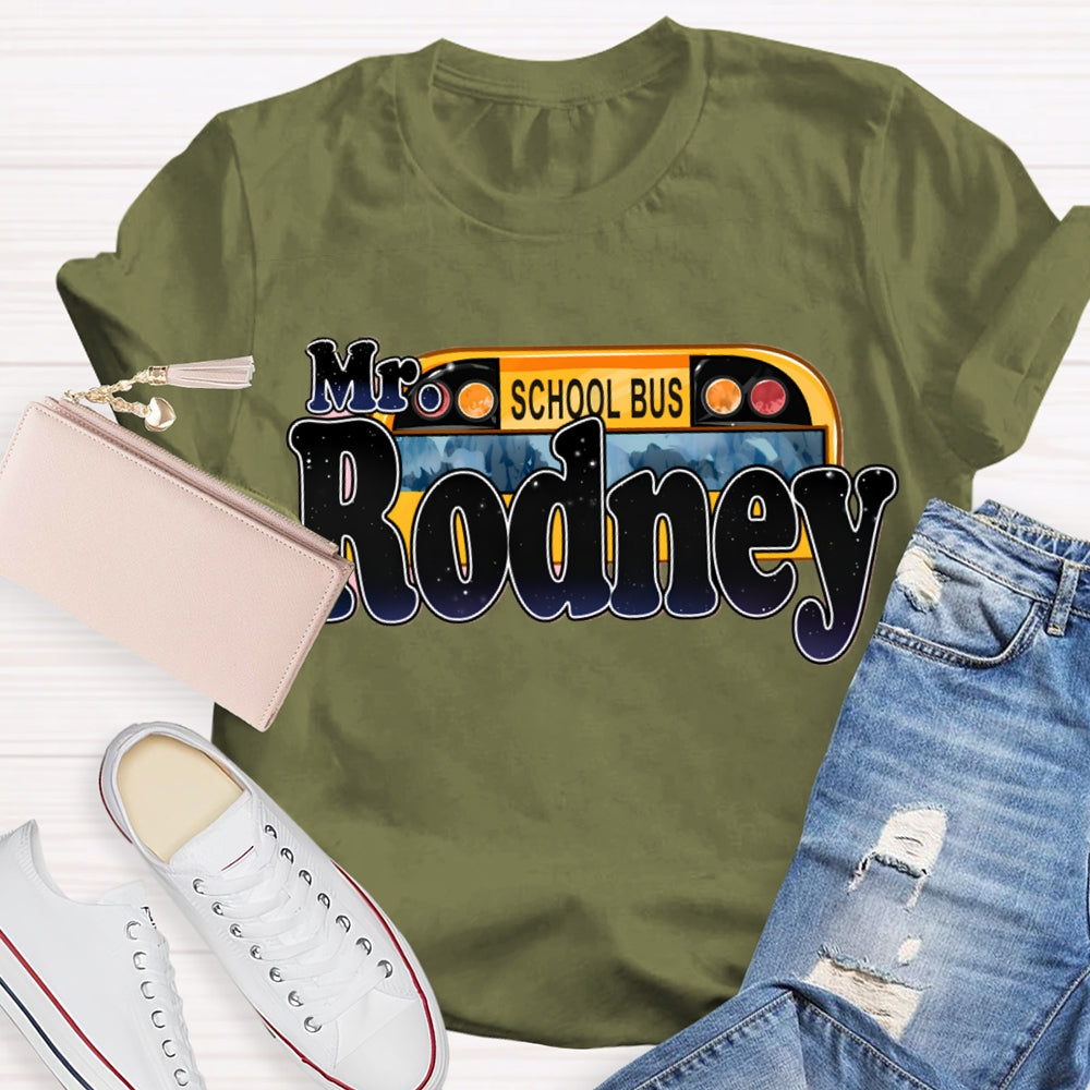 Personalized School Bus Driver Name T-shirt