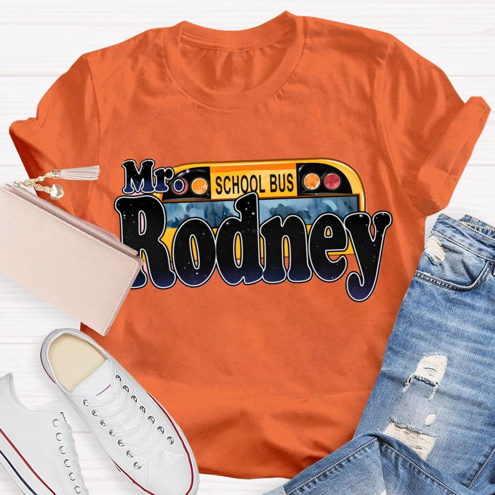 Personalized School Bus Driver Name T-shirt