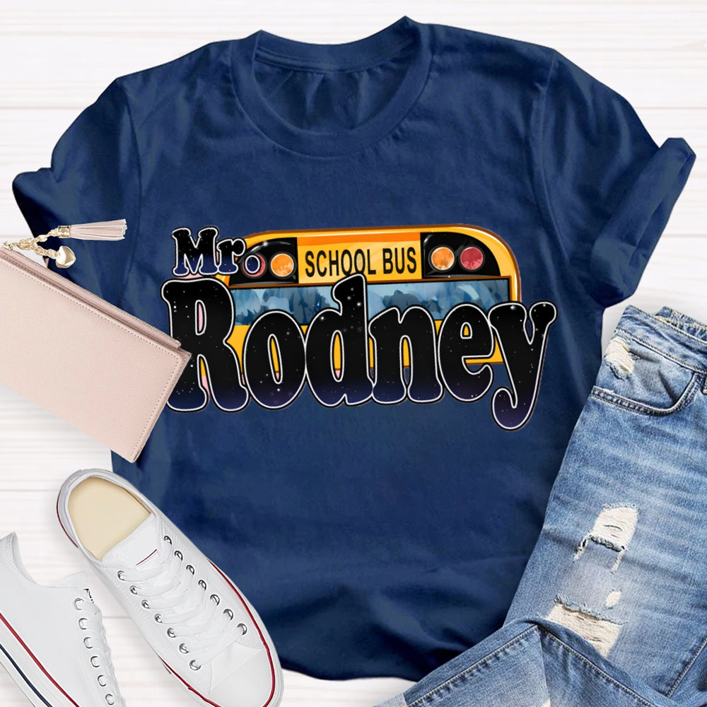 Personalized School Bus Driver Name T-shirt