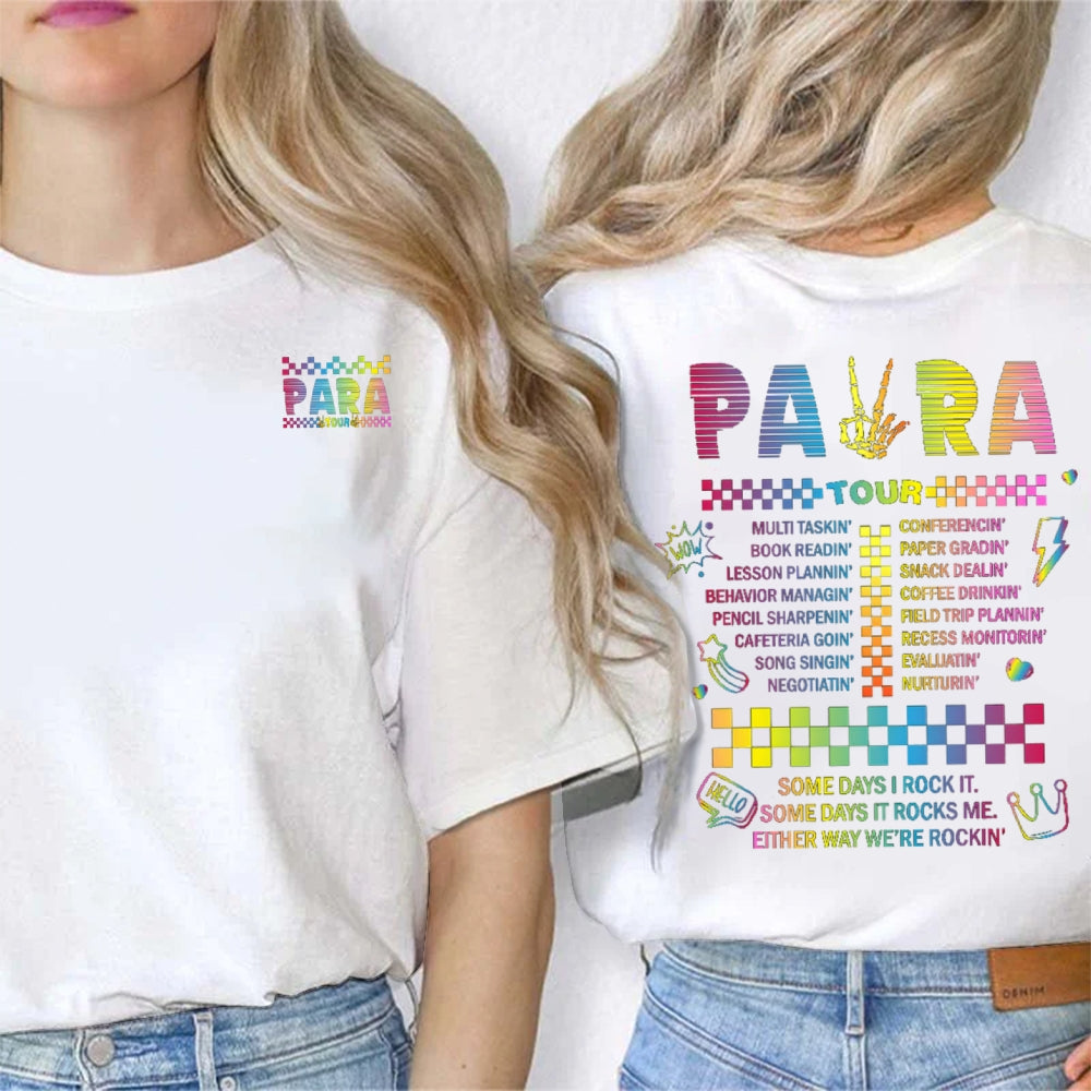 Para Tour Back To School Double Printed T-shirt