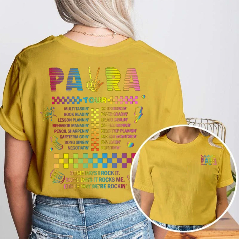 Para Tour Back To School Double Printed T-shirt