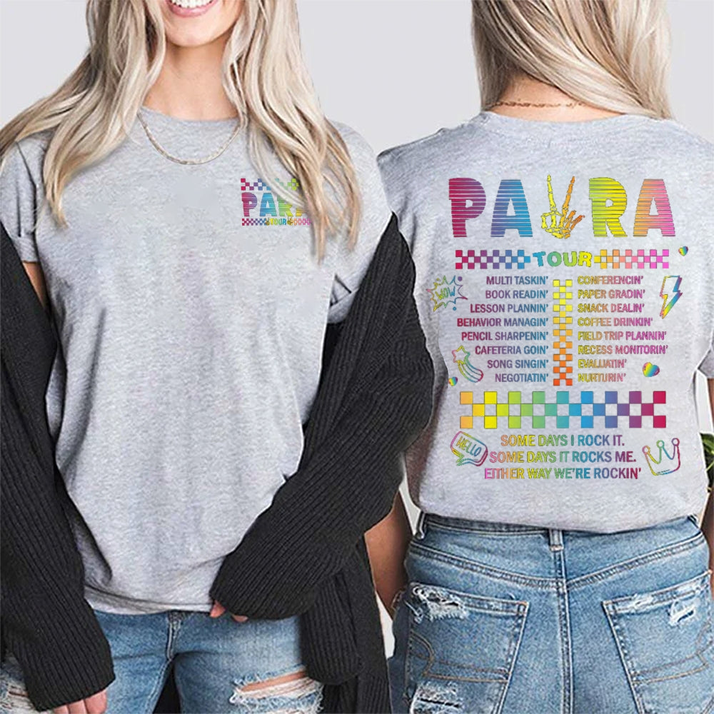 Para Tour Back To School Double Printed T-shirt