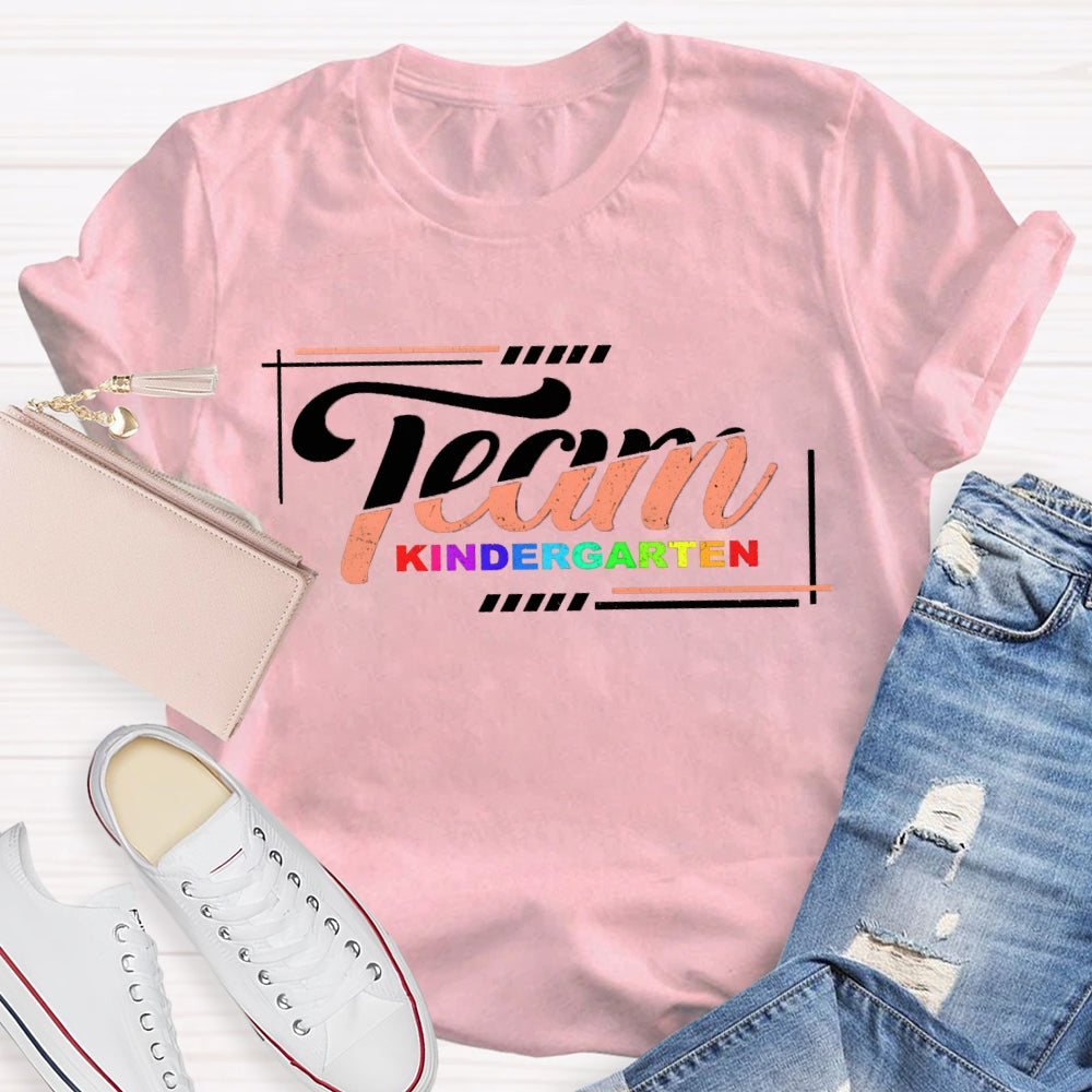 Personalized Grade Team Kinder Garten Gradient Printing T-shirt