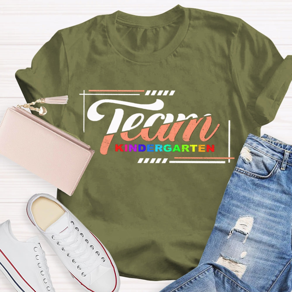 Personalized Grade Team Kinder Garten Gradient Printing T-shirt