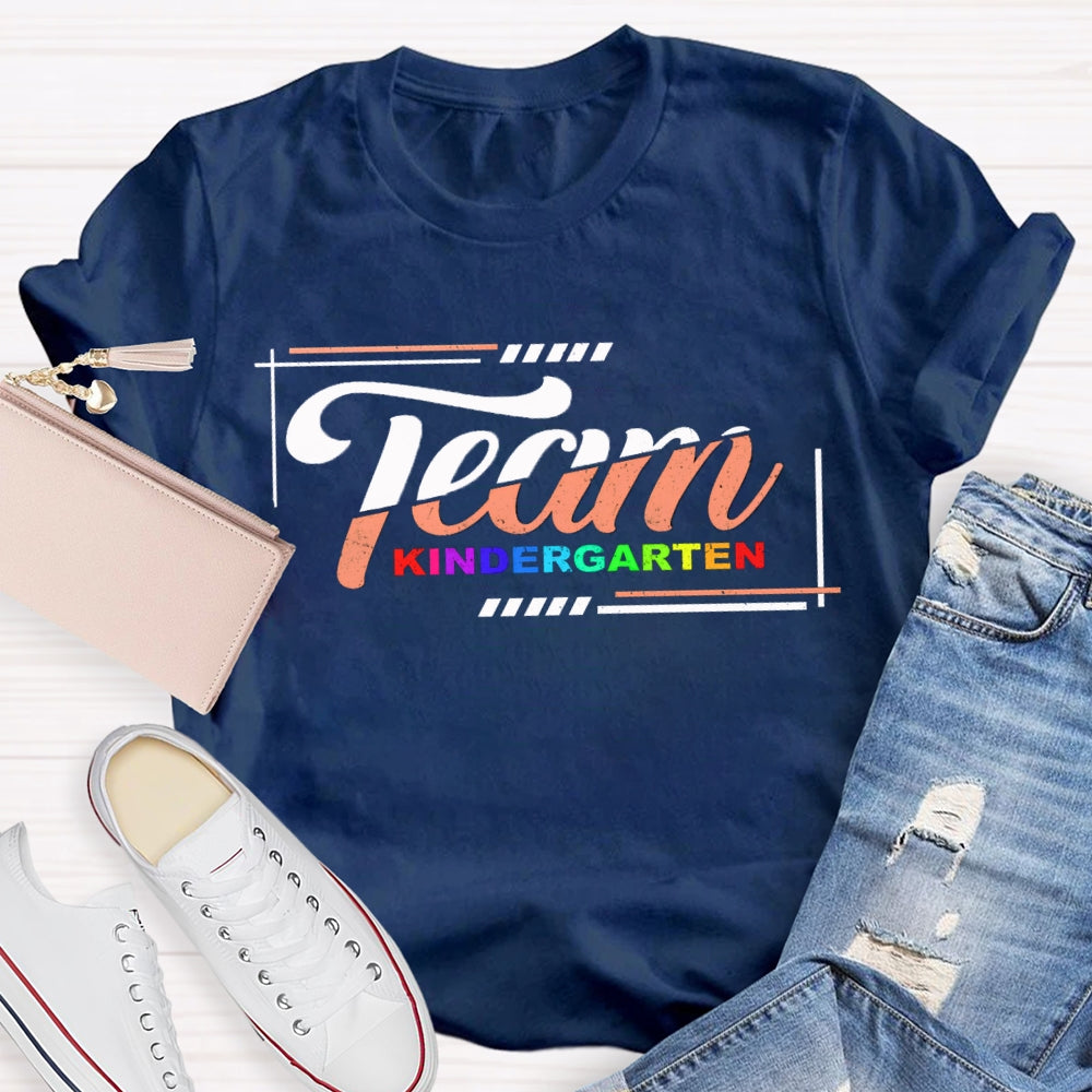 Personalized Grade Team Kinder Garten Gradient Printing T-shirt