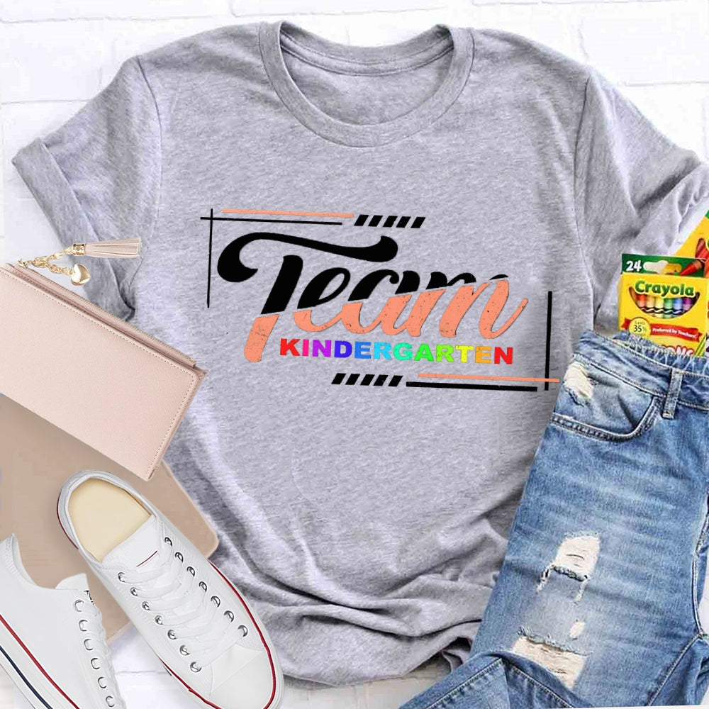 Personalized Grade Team Kinder Garten Gradient Printing T-shirt