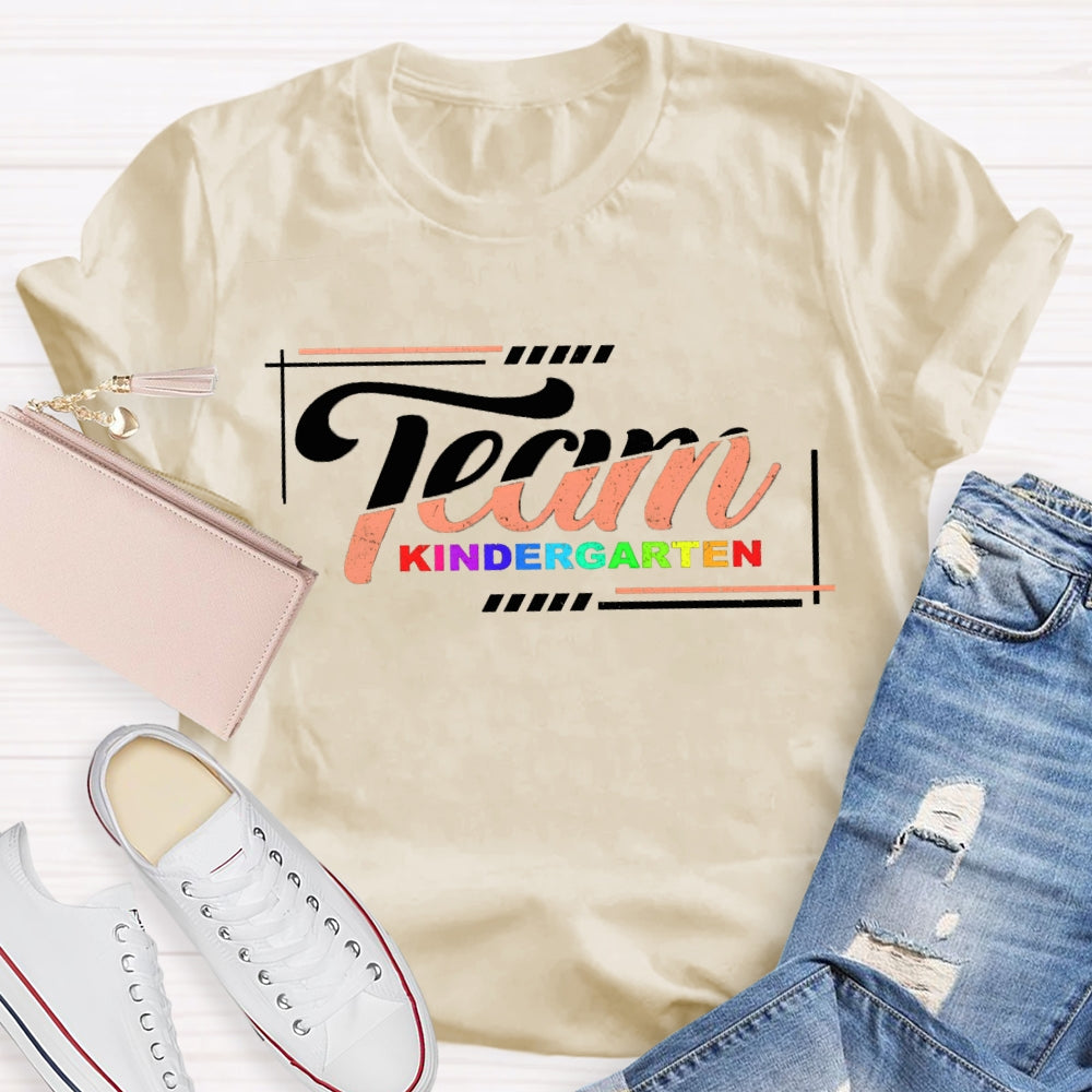 Personalized Grade Team Kinder Garten Gradient Printing T-shirt
