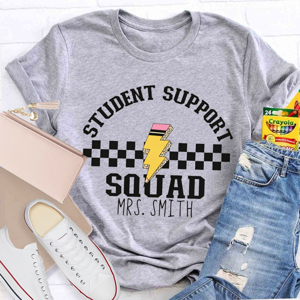 Personalized Name Student Support Squad T-shirt