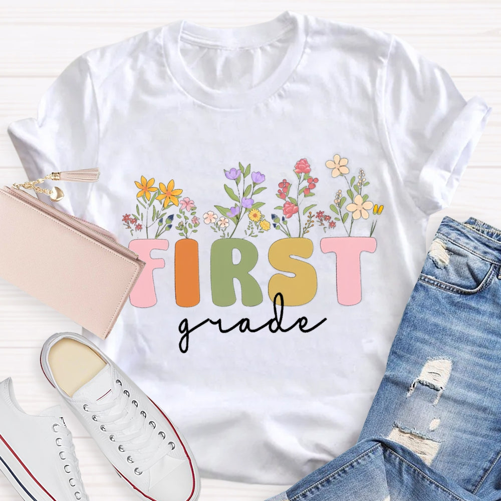 Personalized Grade Wild Flowers T-shirt