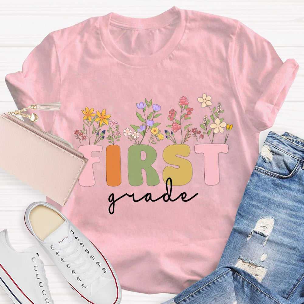 Personalized Grade Wild Flowers T-shirt