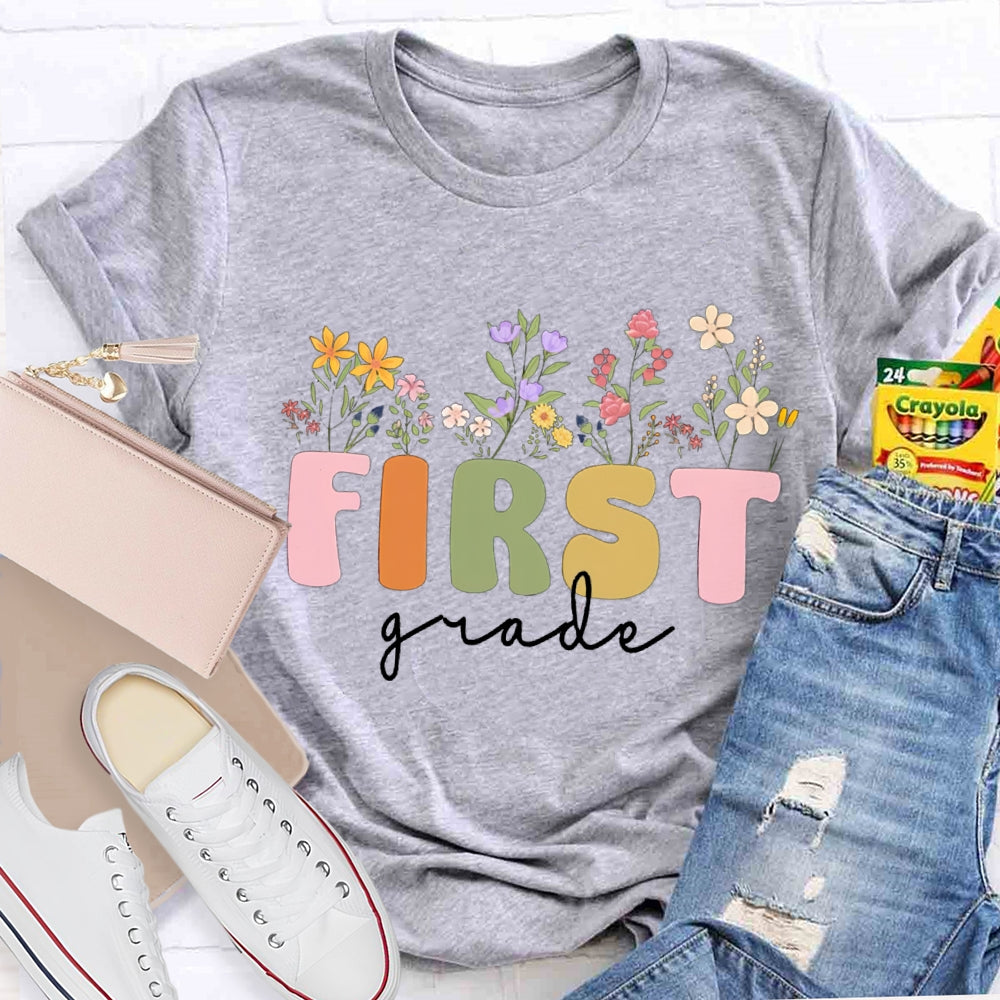 Personalized Grade Wild Flowers T-shirt