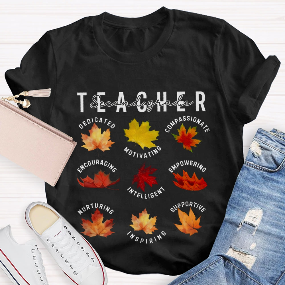 Personalized Grade Second Grade Dedicated Motivating Compassionate Supportive T-shirt