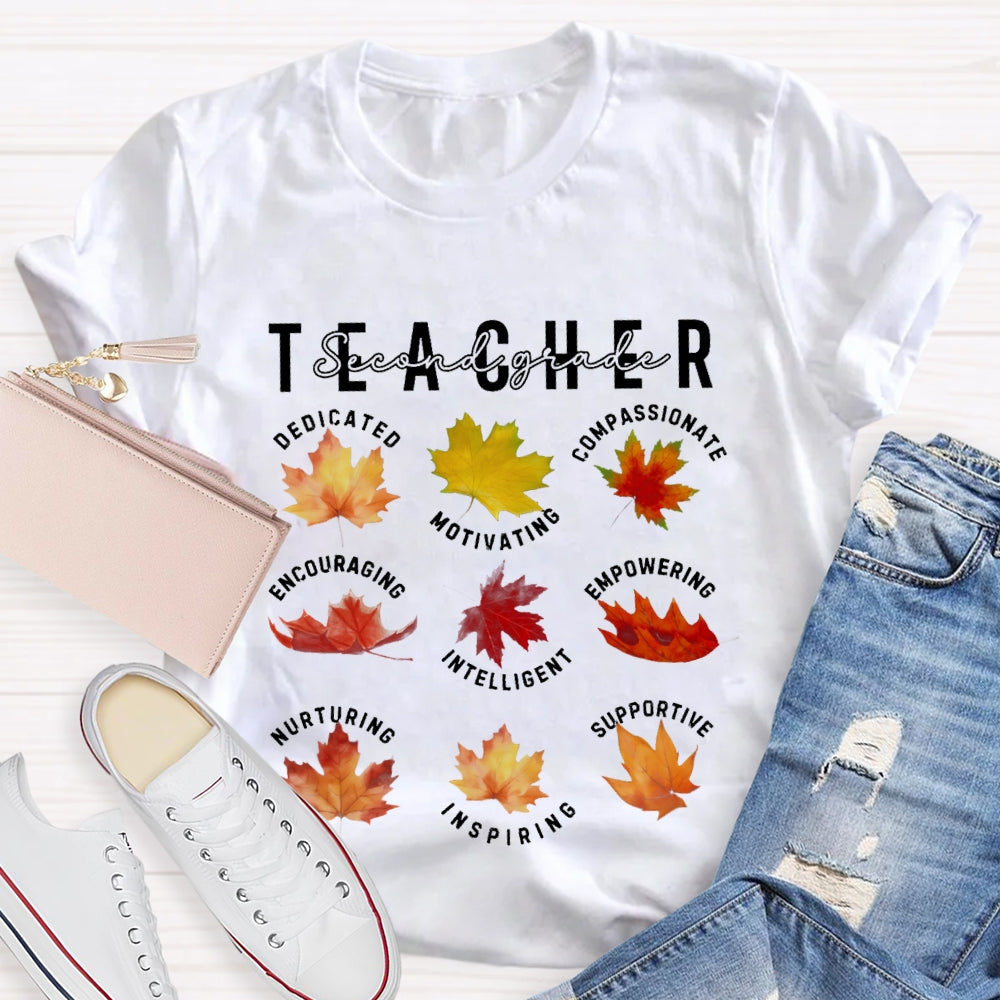 Personalized Grade Second Grade Dedicated Motivating Compassionate Supportive T-shirt