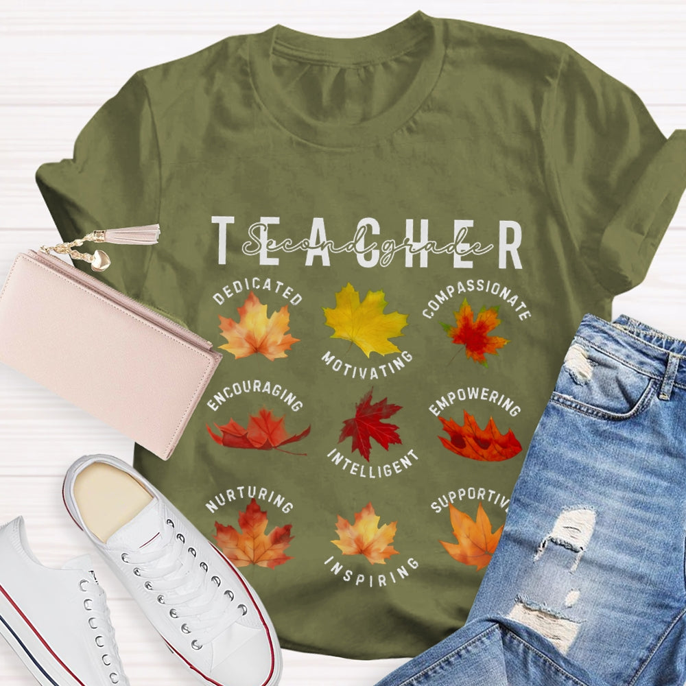 Personalized Grade Second Grade Dedicated Motivating Compassionate Supportive T-shirt