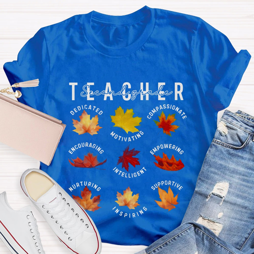 Personalized Grade Second Grade Dedicated Motivating Compassionate Supportive T-shirt