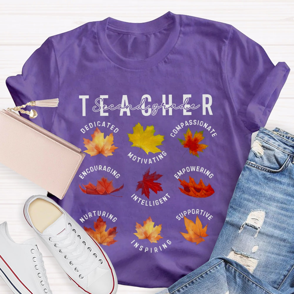 Personalized Grade Second Grade Dedicated Motivating Compassionate Supportive T-shirt