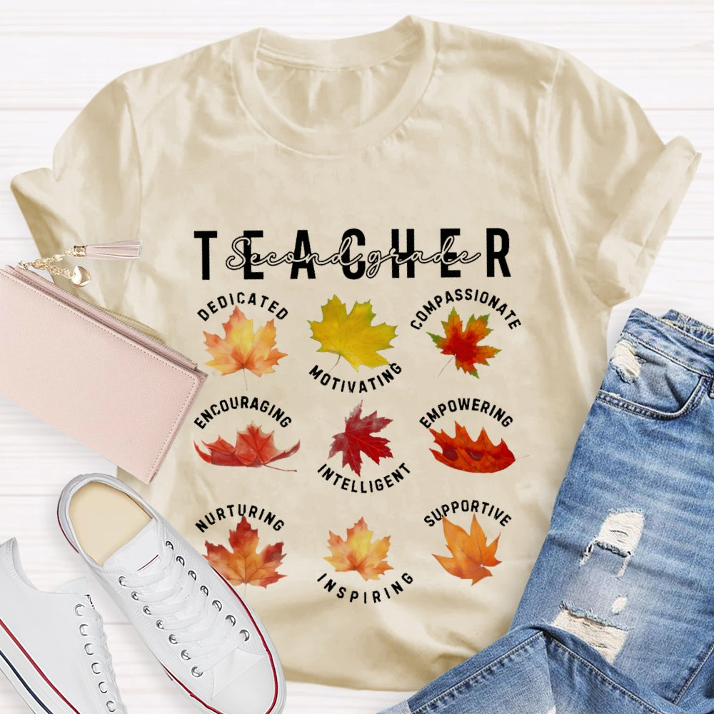 Personalized Grade Second Grade Dedicated Motivating Compassionate Supportive T-shirt