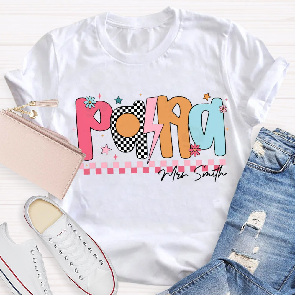 Personlized Name Paraprofessional Red Small Square T-shirt