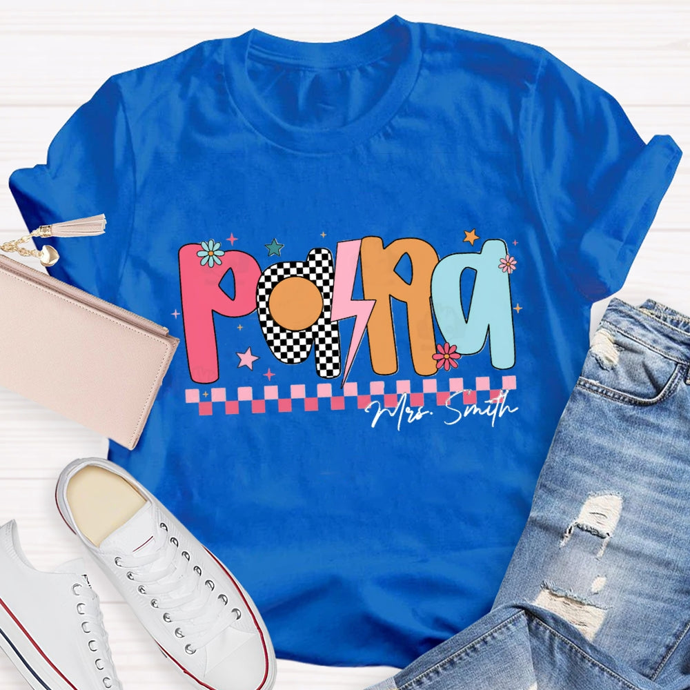 Personlized Name Paraprofessional Red Small Square T-shirt