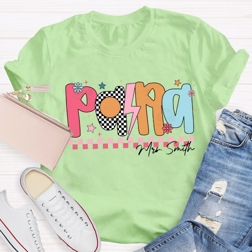 Personlized Name Paraprofessional Red Small Square T-shirt