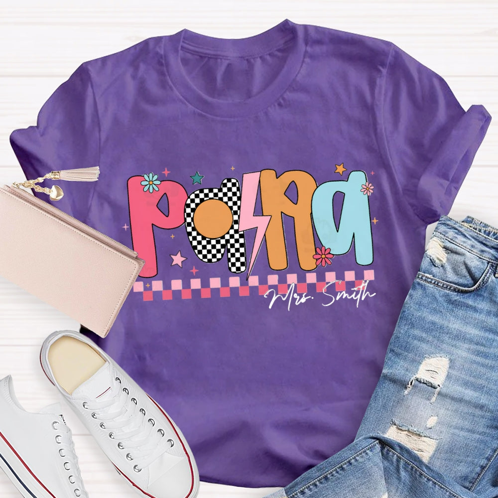 Personlized Name Paraprofessional Red Small Square T-shirt