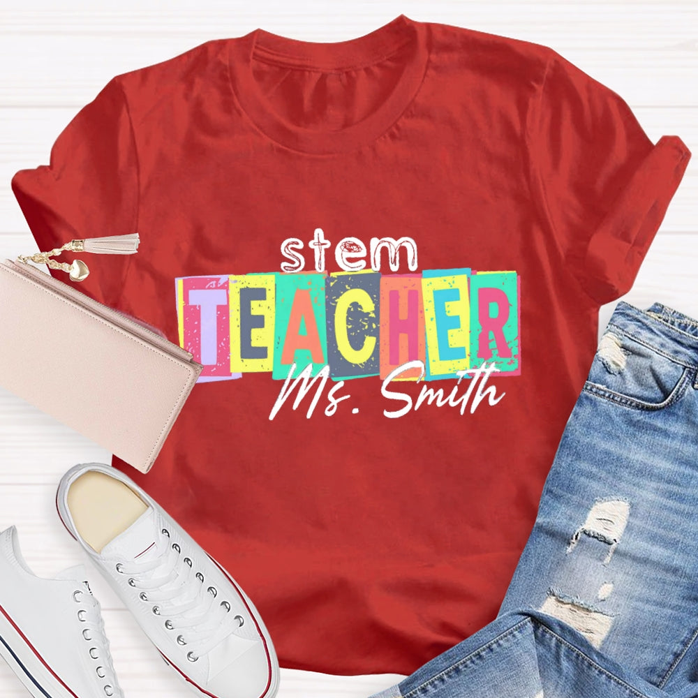 Personalized Steam Teacher Name T-Shirt