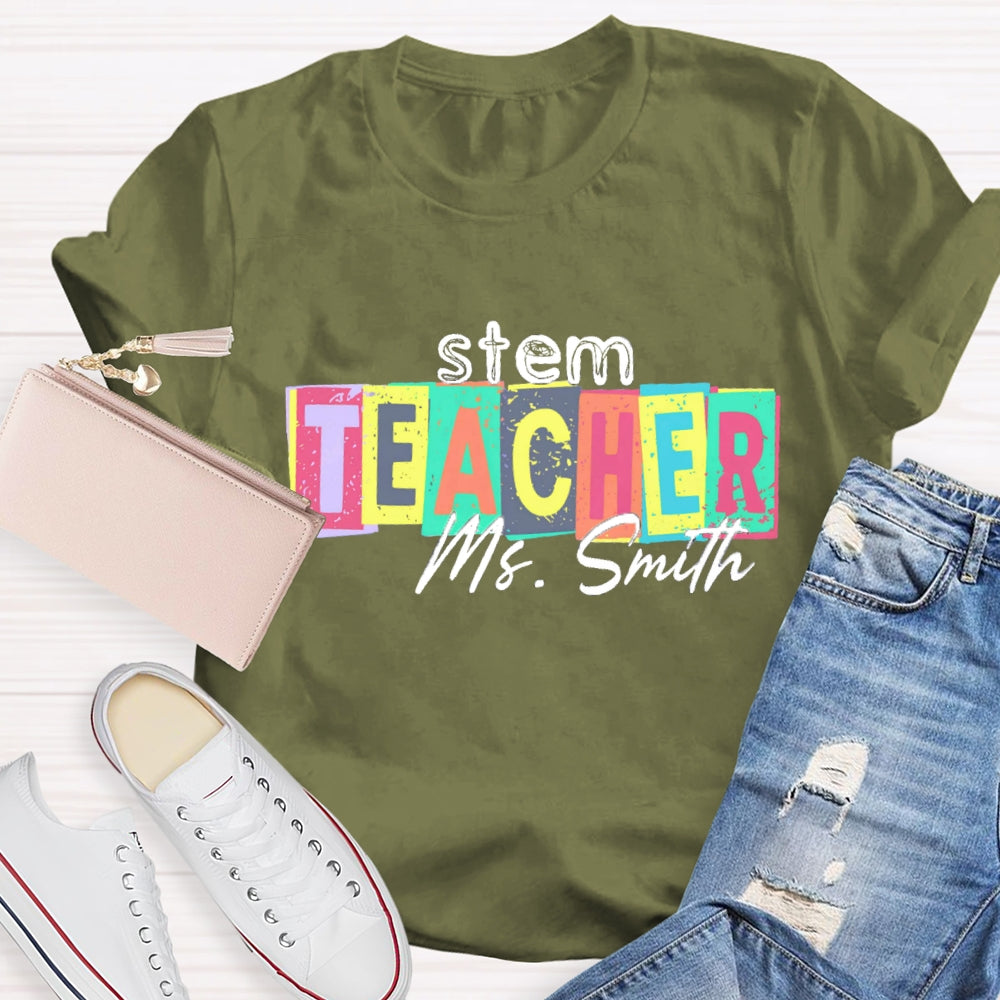 Personalized Steam Teacher Name T-Shirt