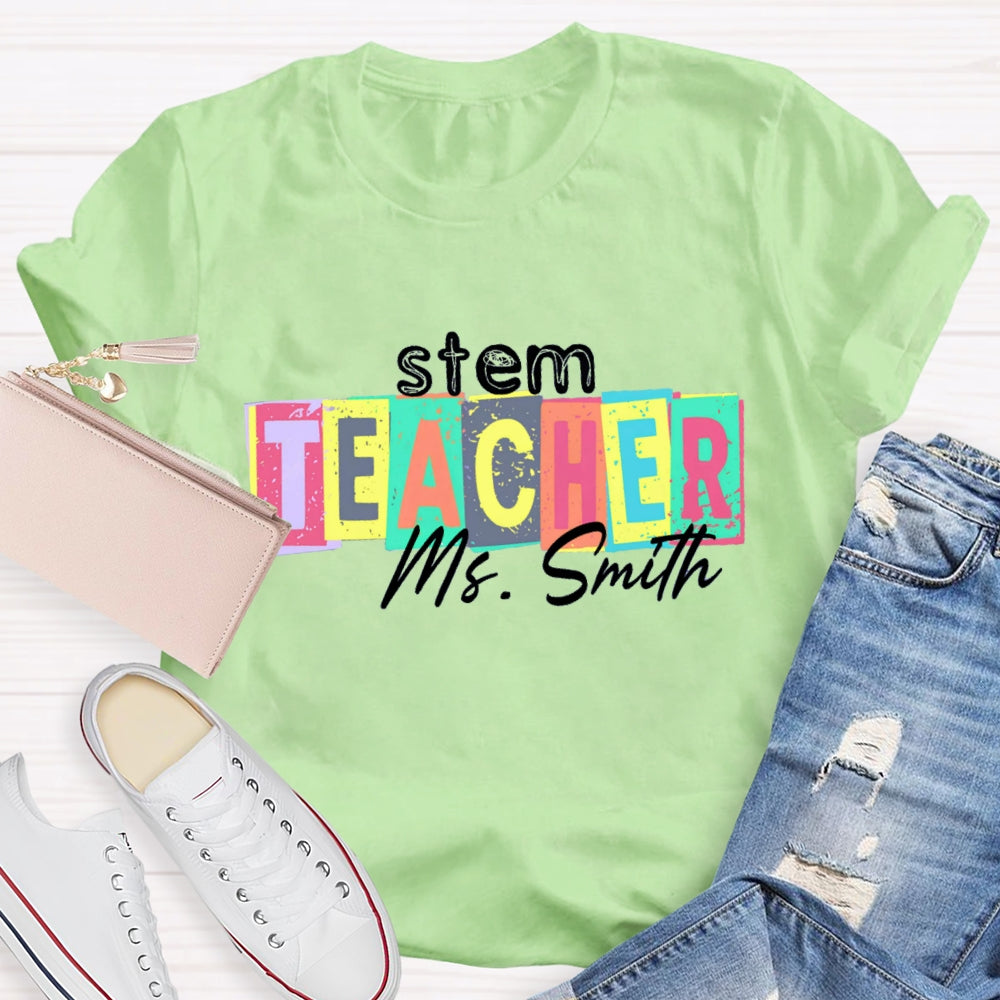 Personalized Steam Teacher Name T-Shirt