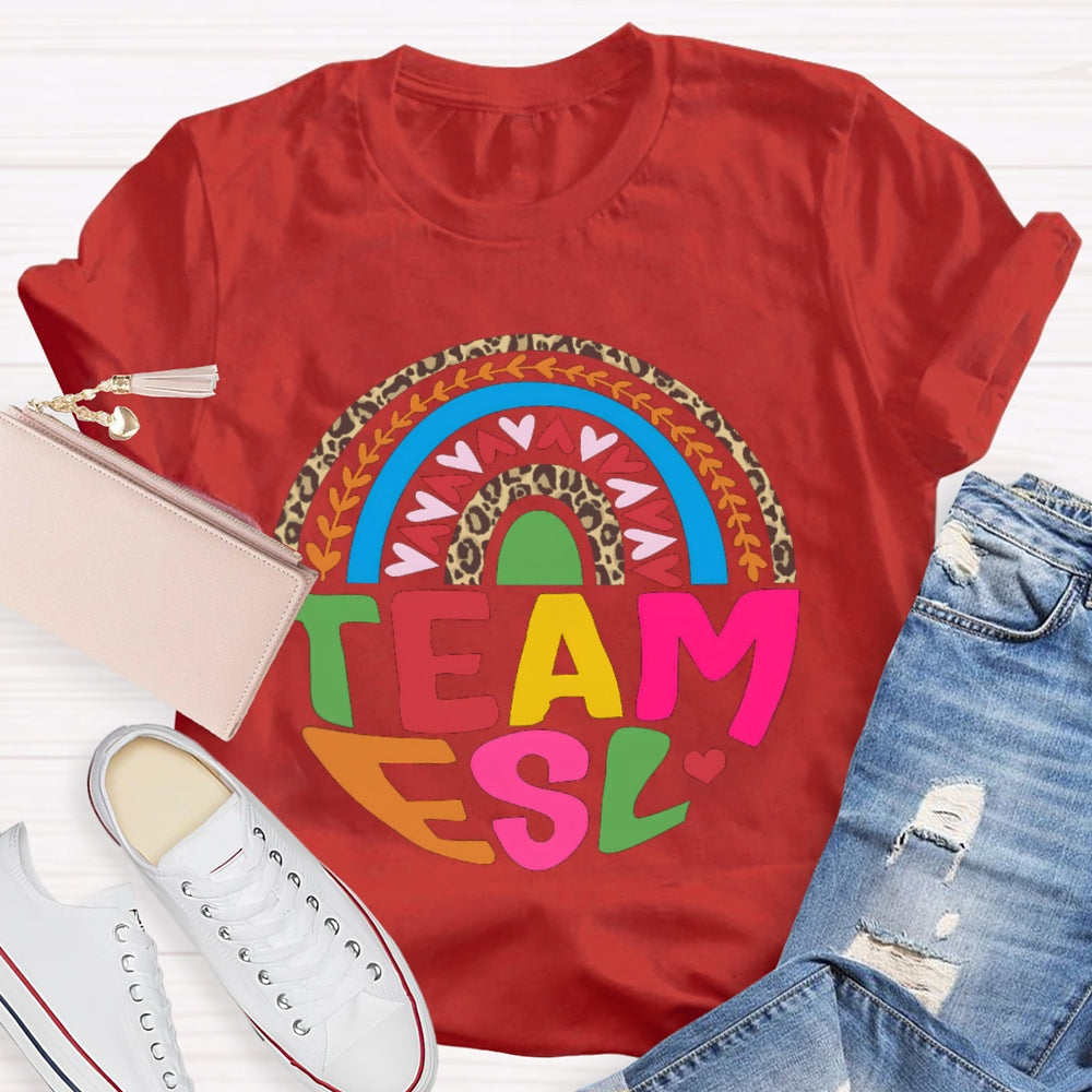 Team Esl Rainbow Heart T-shirt