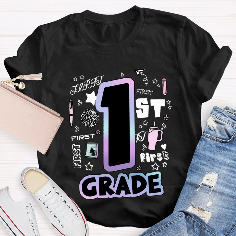 Personalized Grade First Grade Teacher Supplies T-shirt