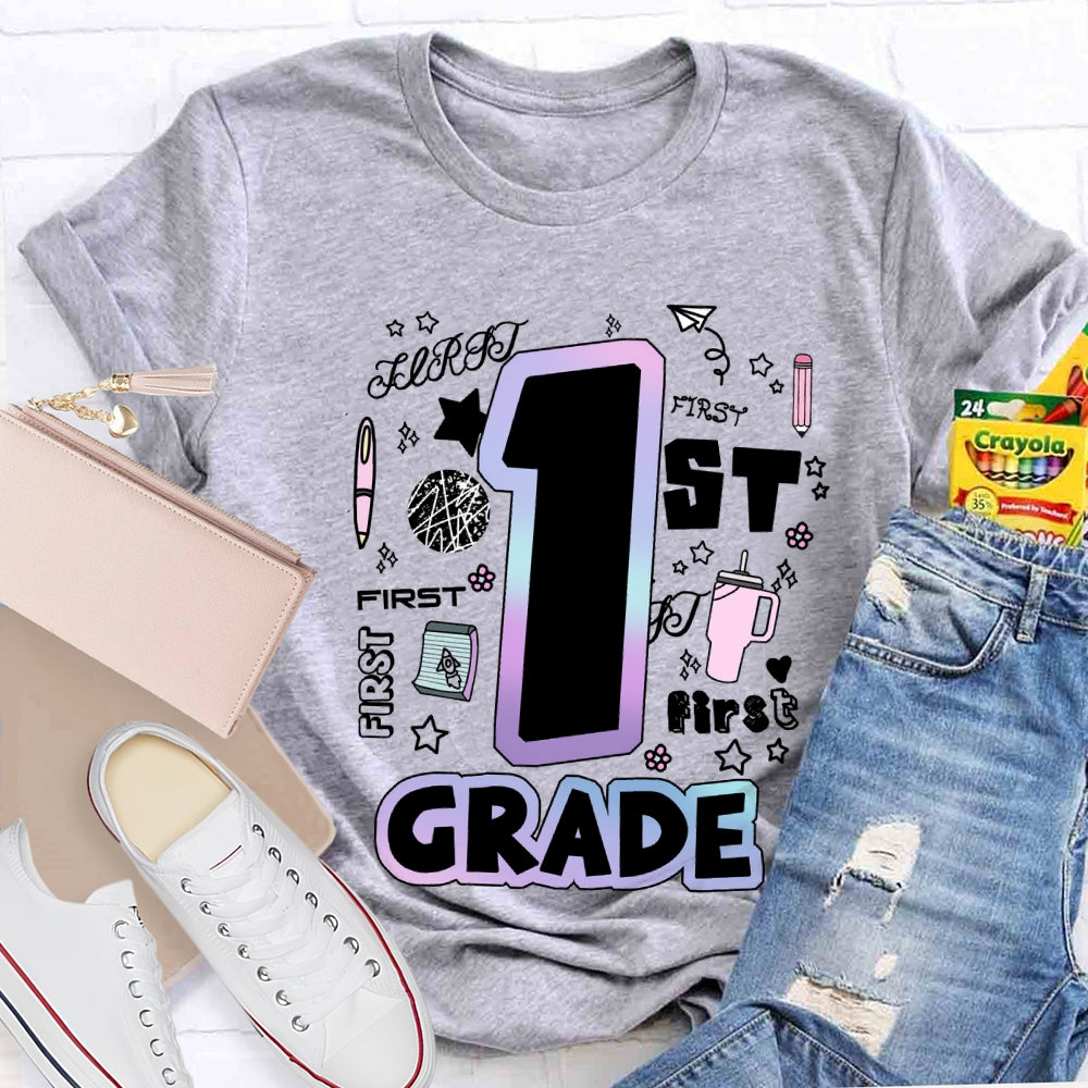 Personalized Grade First Grade Teacher Supplies T-shirt