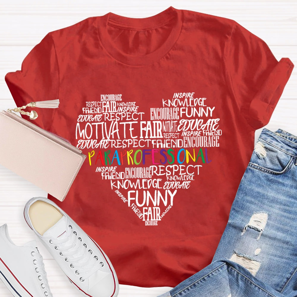 Paraprofessional Motivate Fair Funny Knowledge T-shirt