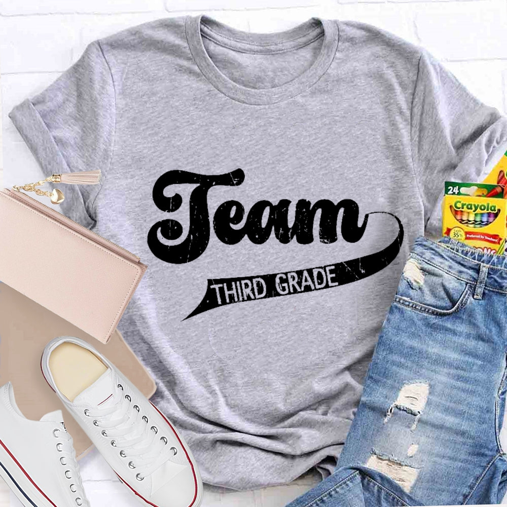 Personalized Grade Third Grade Team letter T-shirt
