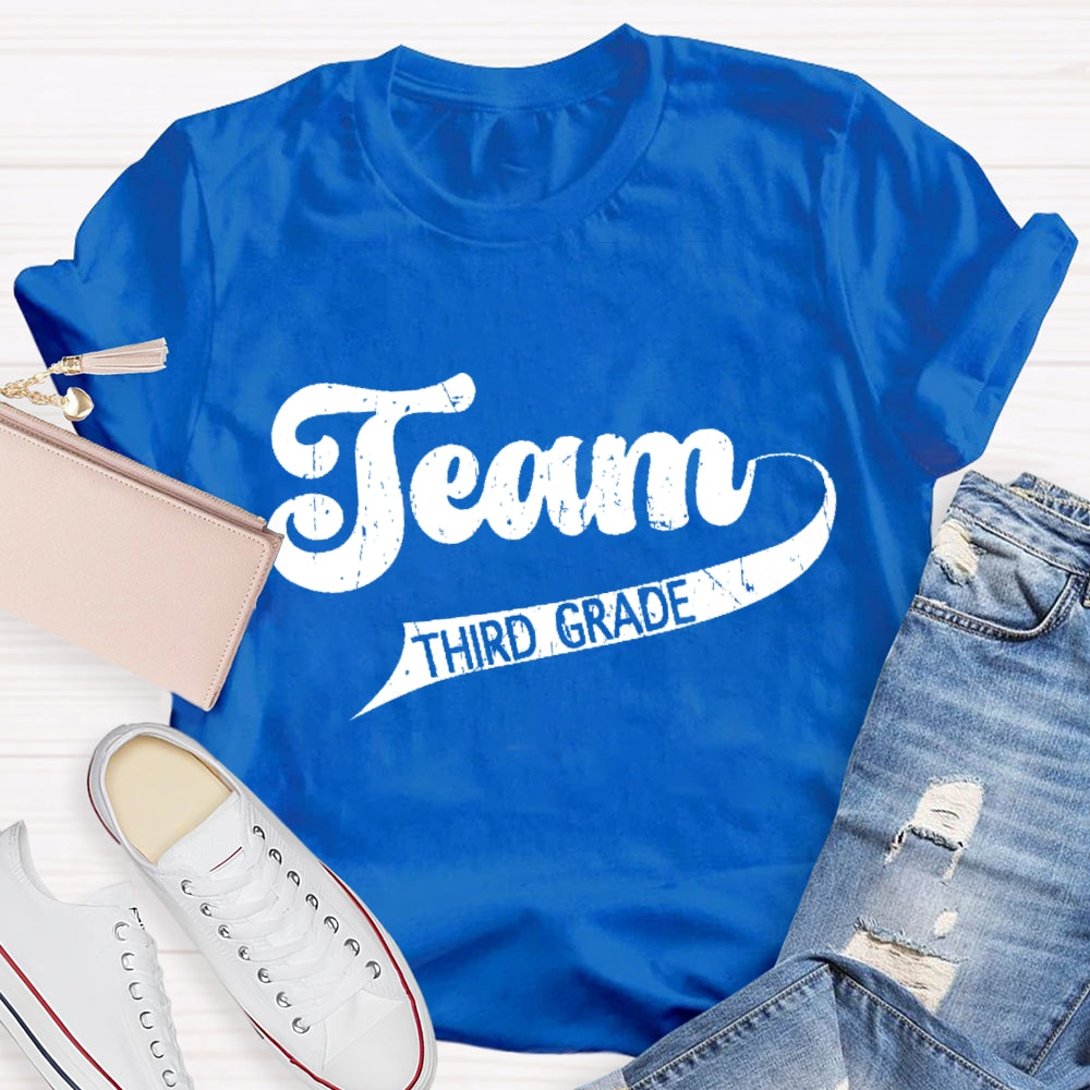 Personalized Grade Third Grade Team letter T-shirt