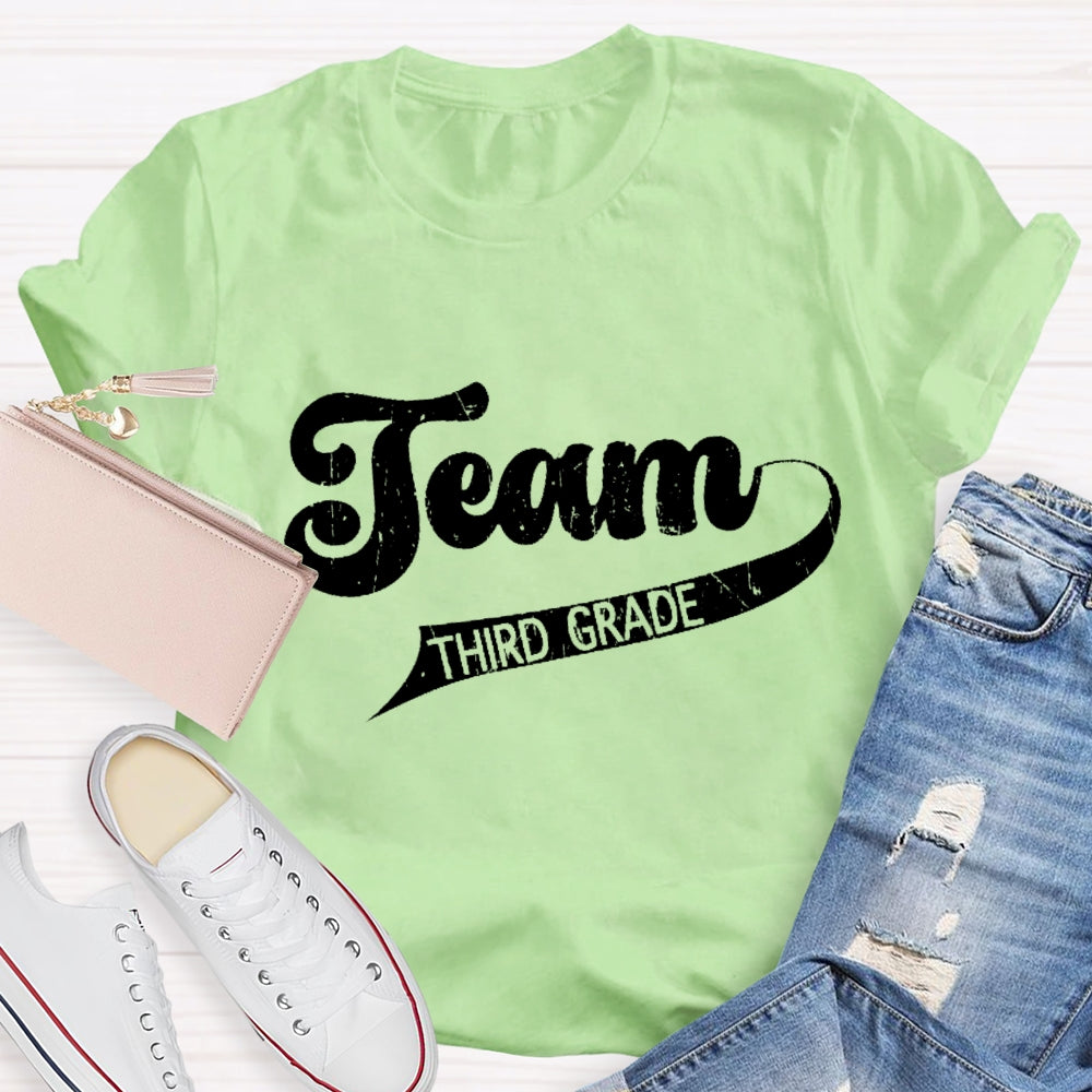 Personalized Grade Third Grade Team letter T-shirt