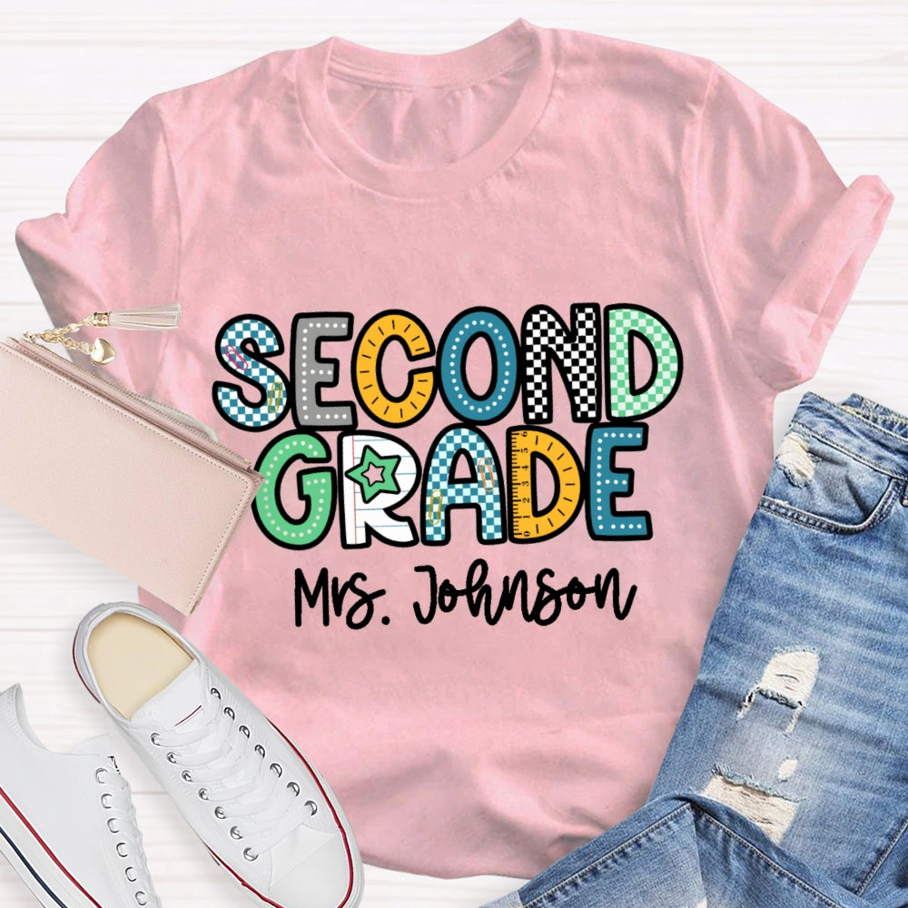 Personalized Grade Funny Letter Print T-shirt