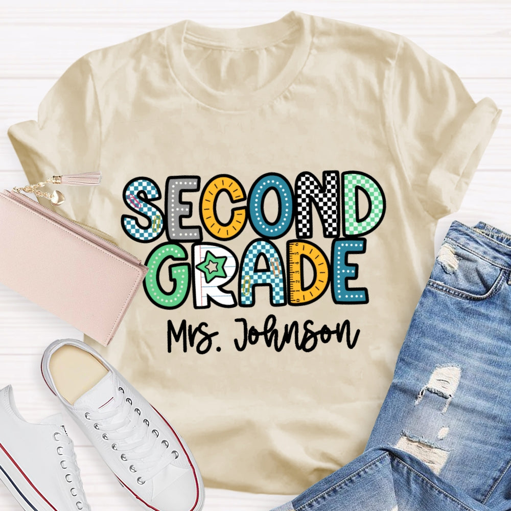 Personalized Grade Funny Letter Print T-shirt