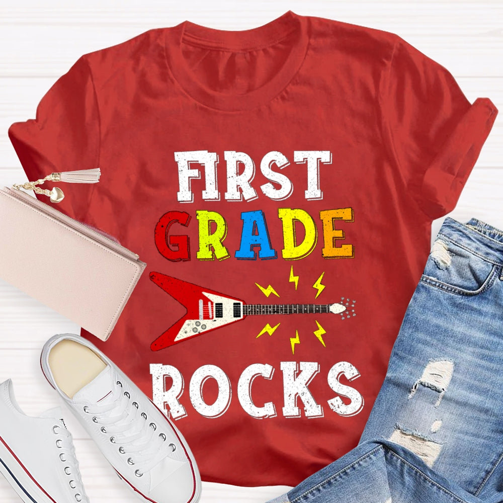 Personalized Grade First Grade Give You A Guitar Rocks T-shirt
