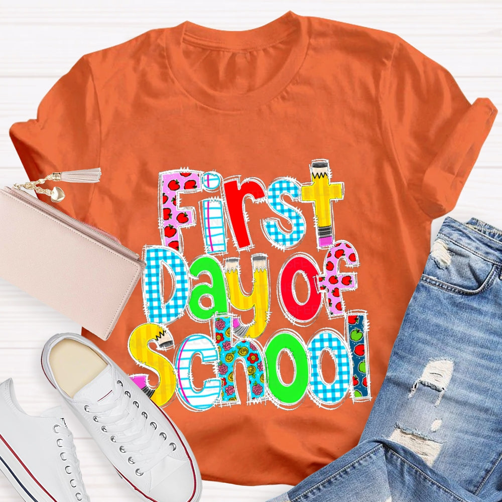 First Day Of School Shirt Boys Girls Back To School T-shirt