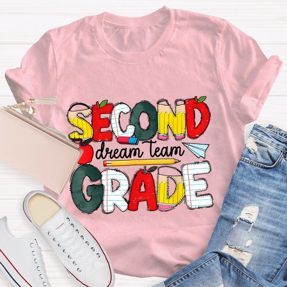 Personalized Grade Dream Team Grade Teacher Kids Back To School Cool T-shirt