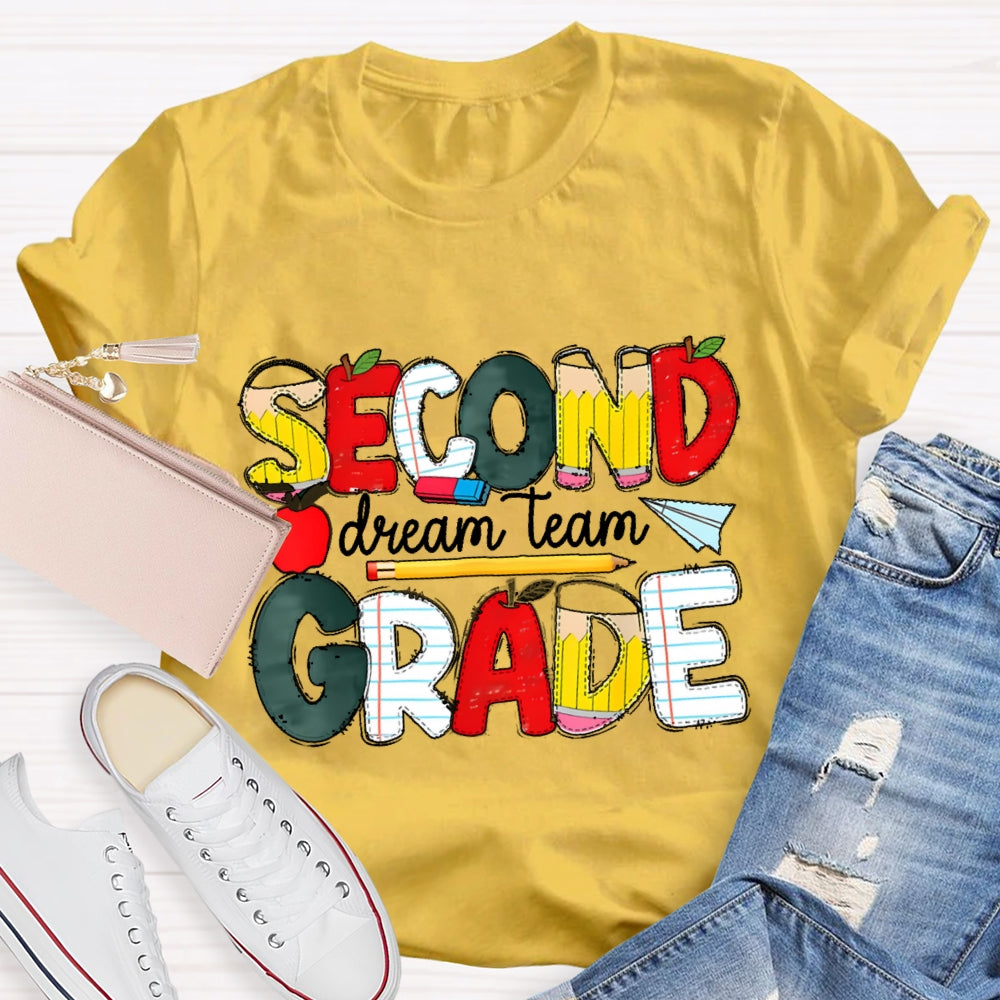 Personalized Grade Dream Team Grade Teacher Kids Back To School Cool T-shirt